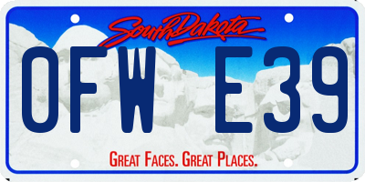 SD license plate 0FWE39