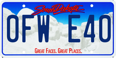 SD license plate 0FWE40