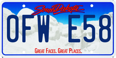 SD license plate 0FWE58