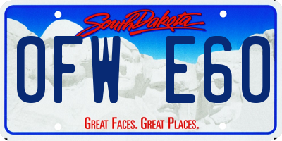SD license plate 0FWE60