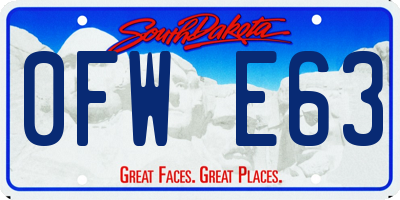 SD license plate 0FWE63
