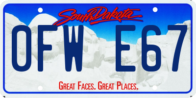 SD license plate 0FWE67