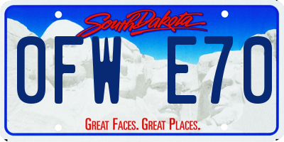 SD license plate 0FWE70