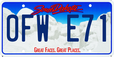 SD license plate 0FWE71
