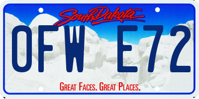 SD license plate 0FWE72