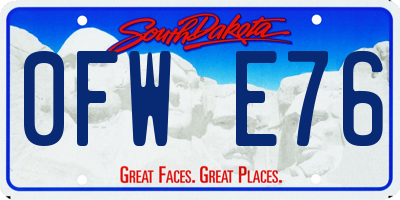 SD license plate 0FWE76