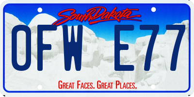 SD license plate 0FWE77