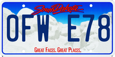 SD license plate 0FWE78