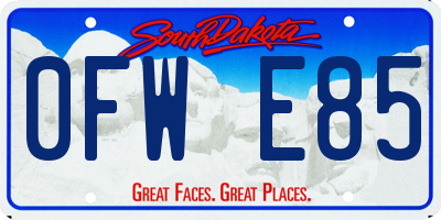 SD license plate 0FWE85