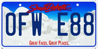 SD license plate 0FWE88