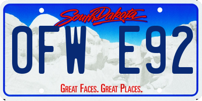 SD license plate 0FWE92