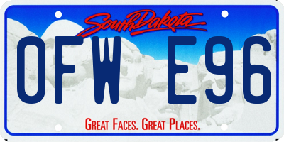 SD license plate 0FWE96