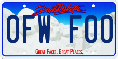 SD license plate 0FWF00