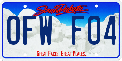 SD license plate 0FWF04