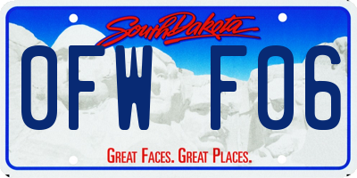 SD license plate 0FWF06