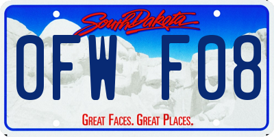 SD license plate 0FWF08