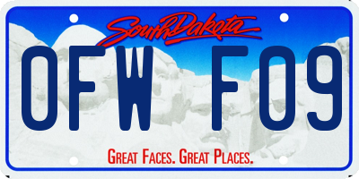 SD license plate 0FWF09
