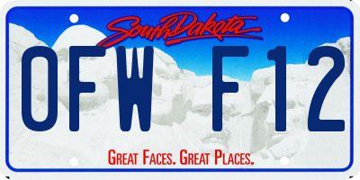 SD license plate 0FWF12
