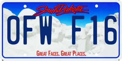 SD license plate 0FWF16