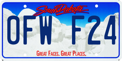 SD license plate 0FWF24