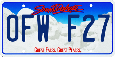 SD license plate 0FWF27