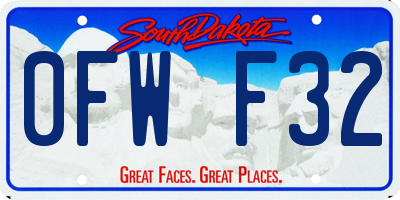 SD license plate 0FWF32