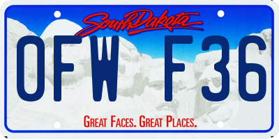 SD license plate 0FWF36