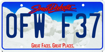 SD license plate 0FWF37
