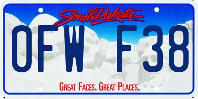 SD license plate 0FWF38
