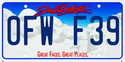 SD license plate 0FWF39
