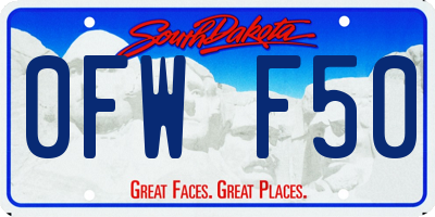SD license plate 0FWF50