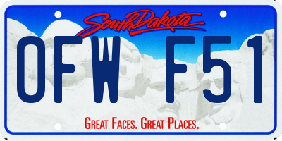 SD license plate 0FWF51