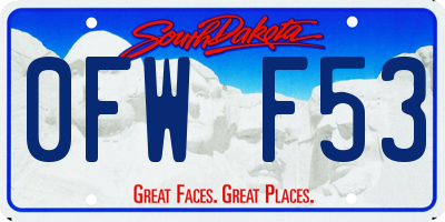 SD license plate 0FWF53