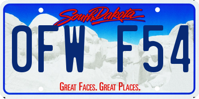 SD license plate 0FWF54