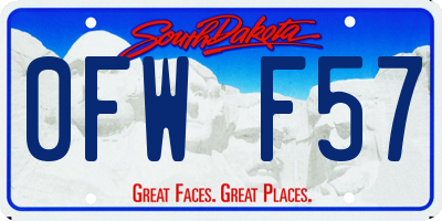 SD license plate 0FWF57