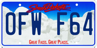 SD license plate 0FWF64