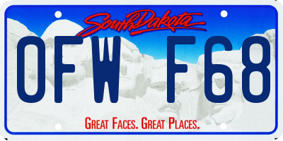 SD license plate 0FWF68
