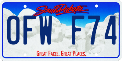 SD license plate 0FWF74