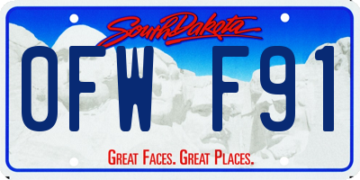 SD license plate 0FWF91