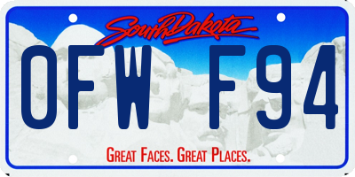 SD license plate 0FWF94