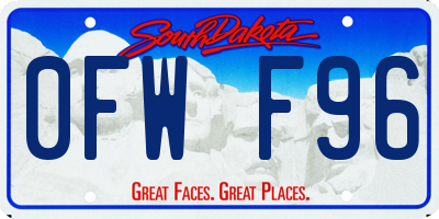 SD license plate 0FWF96