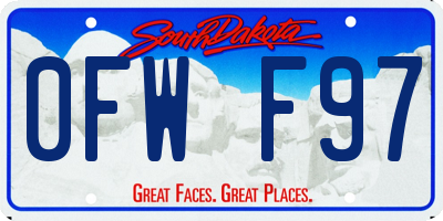 SD license plate 0FWF97