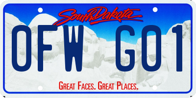 SD license plate 0FWG01
