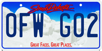 SD license plate 0FWG02