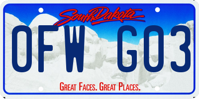 SD license plate 0FWG03