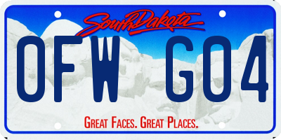 SD license plate 0FWG04