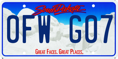SD license plate 0FWG07
