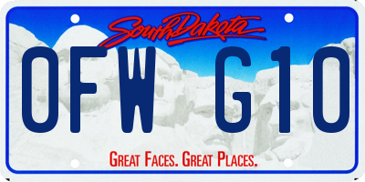 SD license plate 0FWG10