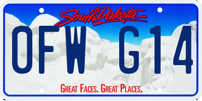 SD license plate 0FWG14