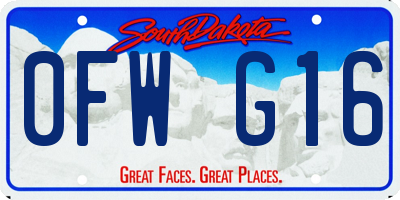 SD license plate 0FWG16